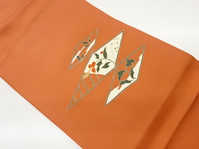 JAPANESE NAGOYA OBI / SHIOZE / KINSAI / EMBROIDERY / RHOMBUS